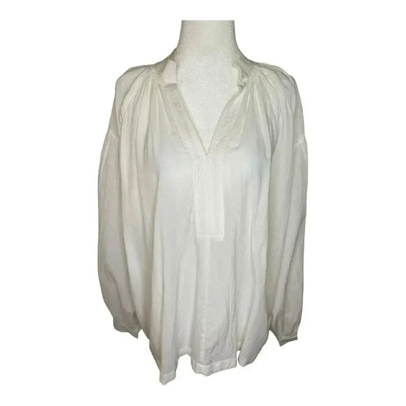 Madewell Tops - NEW‎ Madewell Women’s Small Eyelet White Shirred Long-Sleeve Top NWT
